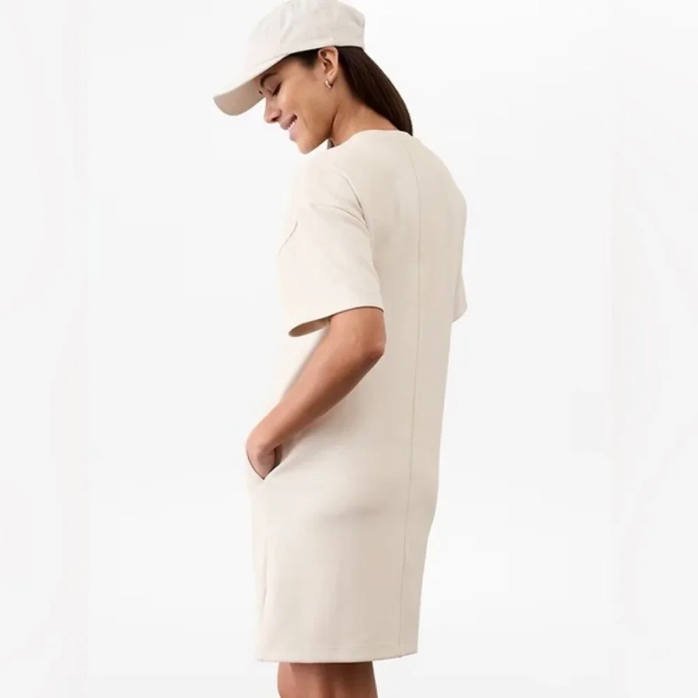 NWT Seasoft Rib Tee Dress- Bone- Size Small - Picture 3 of 8